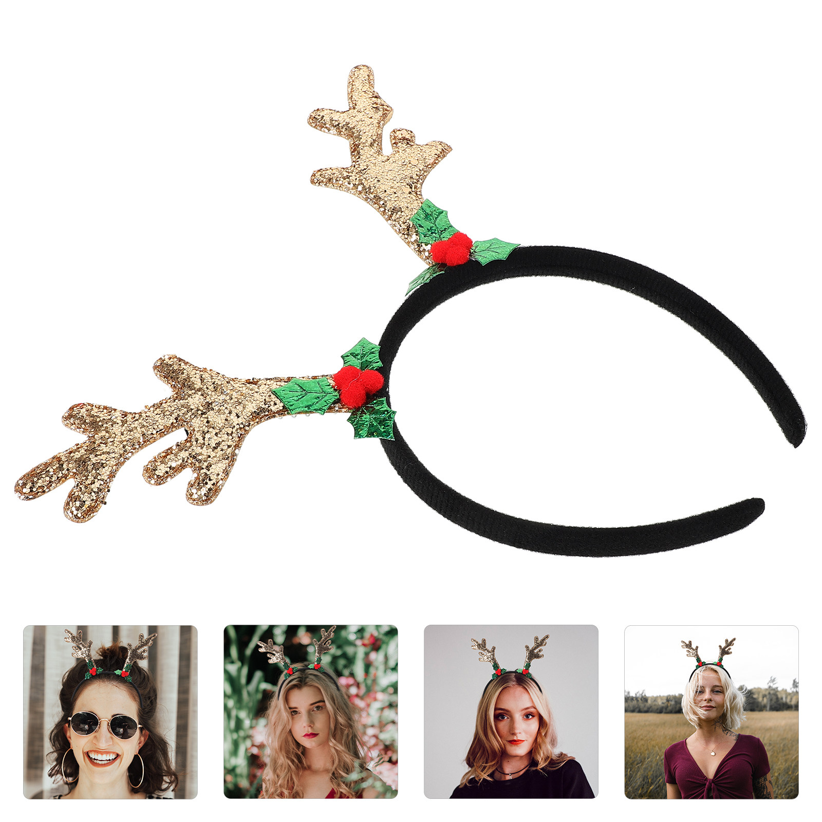 Reindeer Antlers Headband - トナカイの角のヘッドバンド 女性 ティーンガールズ クリスマス パーティー コスチューム
