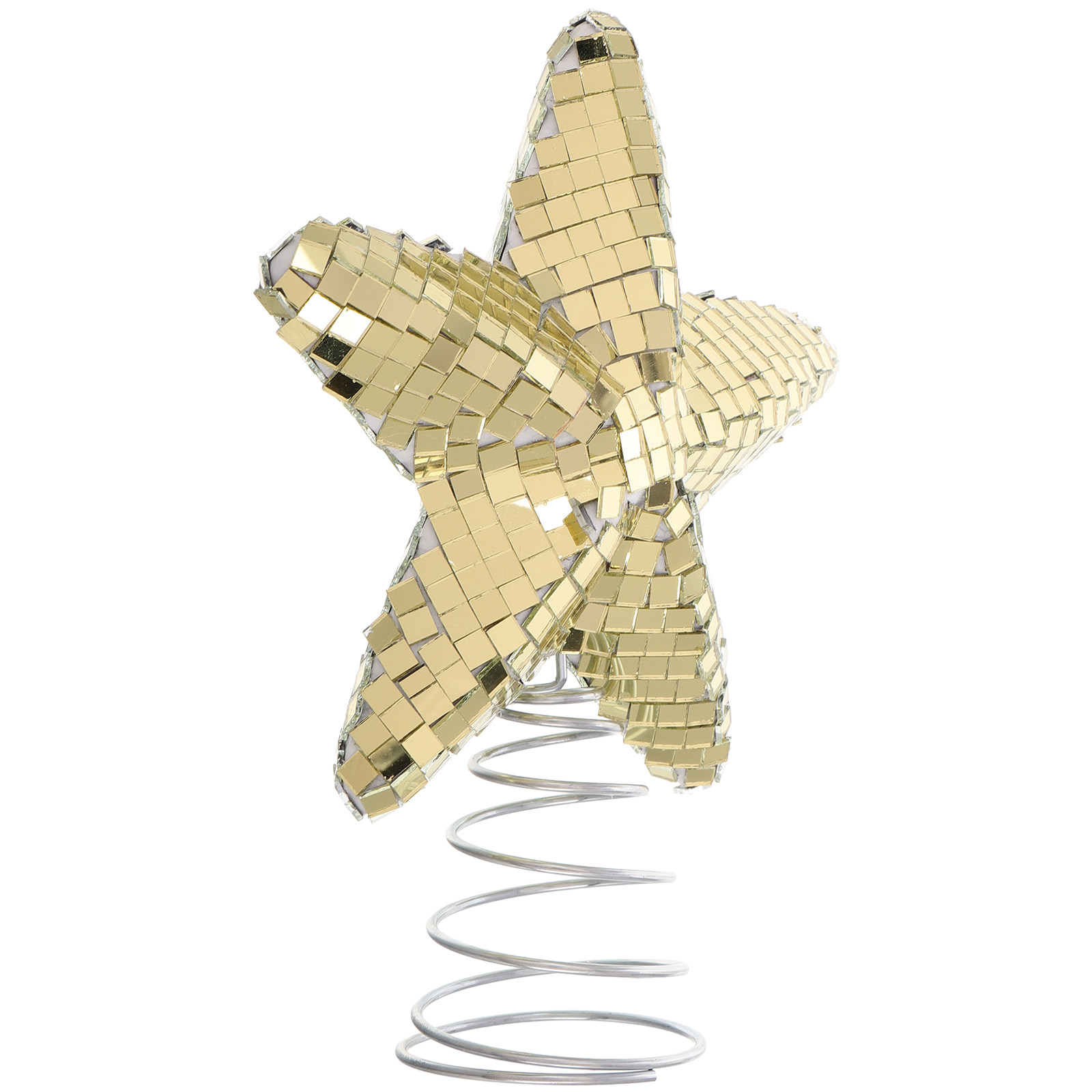 Star Tree Topper - クリスマスツリー用スタートッパー ディスコボール グリッター ミニツリーデコレーション ホリデーオーナメント キラキラ輝くゴールデン