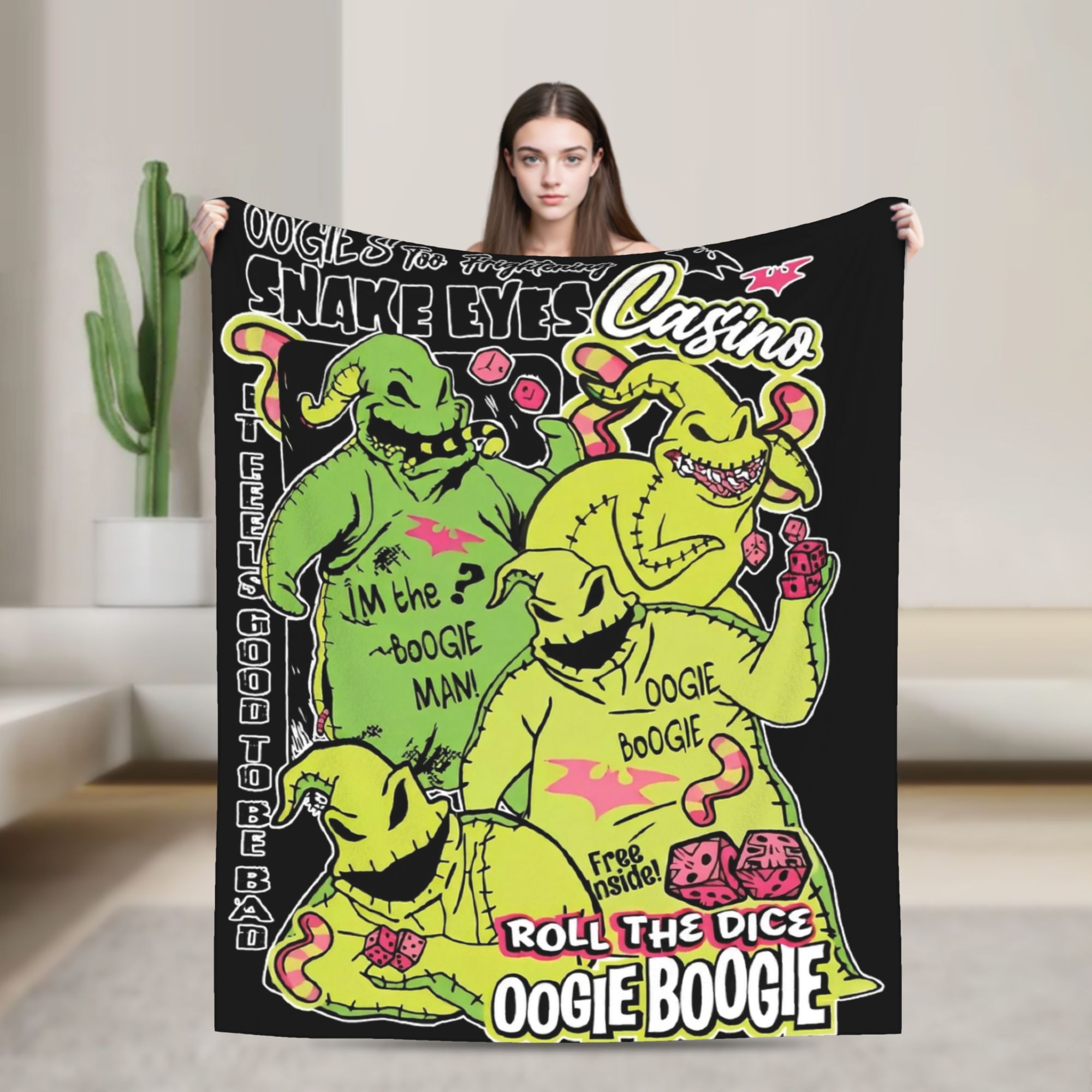 Christmas Throw Blanket - ナイトメア・ビフォア・クリスマス ウギー・ブギー ブランケット ふわふわで面白い通気性のあるスローケット 家庭用 秋/冬用