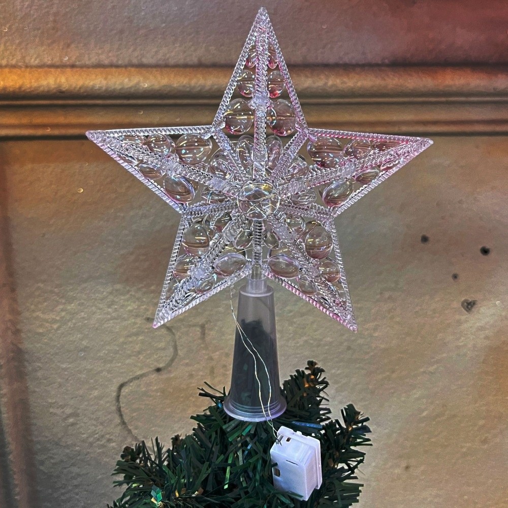 新しいライト付きスタークリスマスツリートッパー プラスチック - Star Tree Topper のレビューと価格
