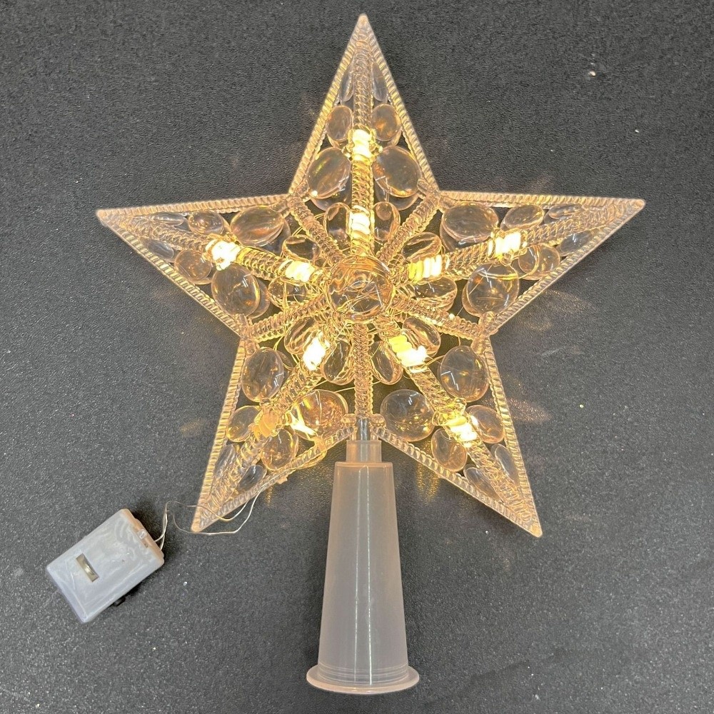 新しいライト付きスタークリスマスツリートッパー プラスチック - Star Tree Topper のレビューと価格