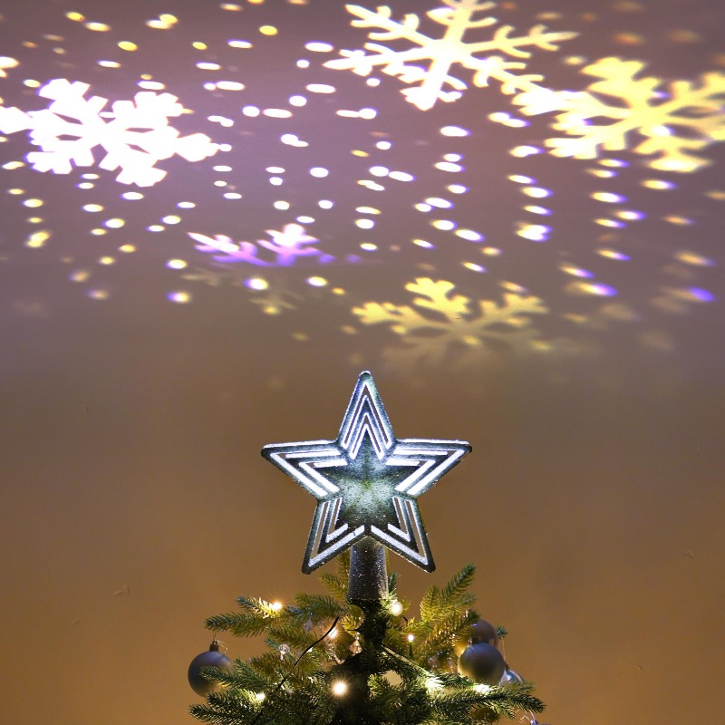 LEDプロジェクションツリートッパー スター ゴールデンペン - Star Tree Topper のレビューと価格