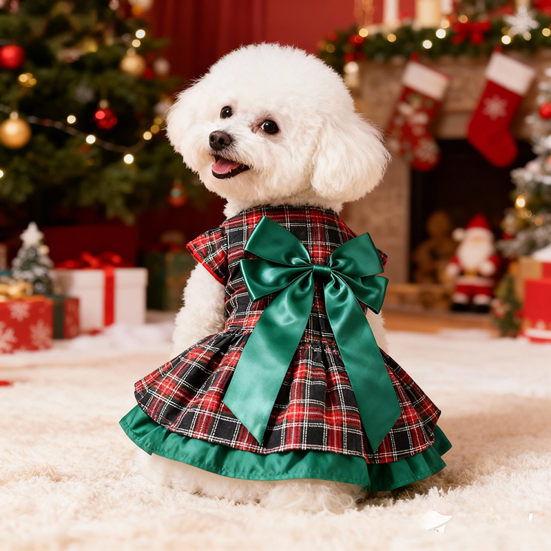 クラシックな赤い格子縞のクリスマスドッグスカート、プレッピー - Christmas Throw Blanket のレビューと価格
