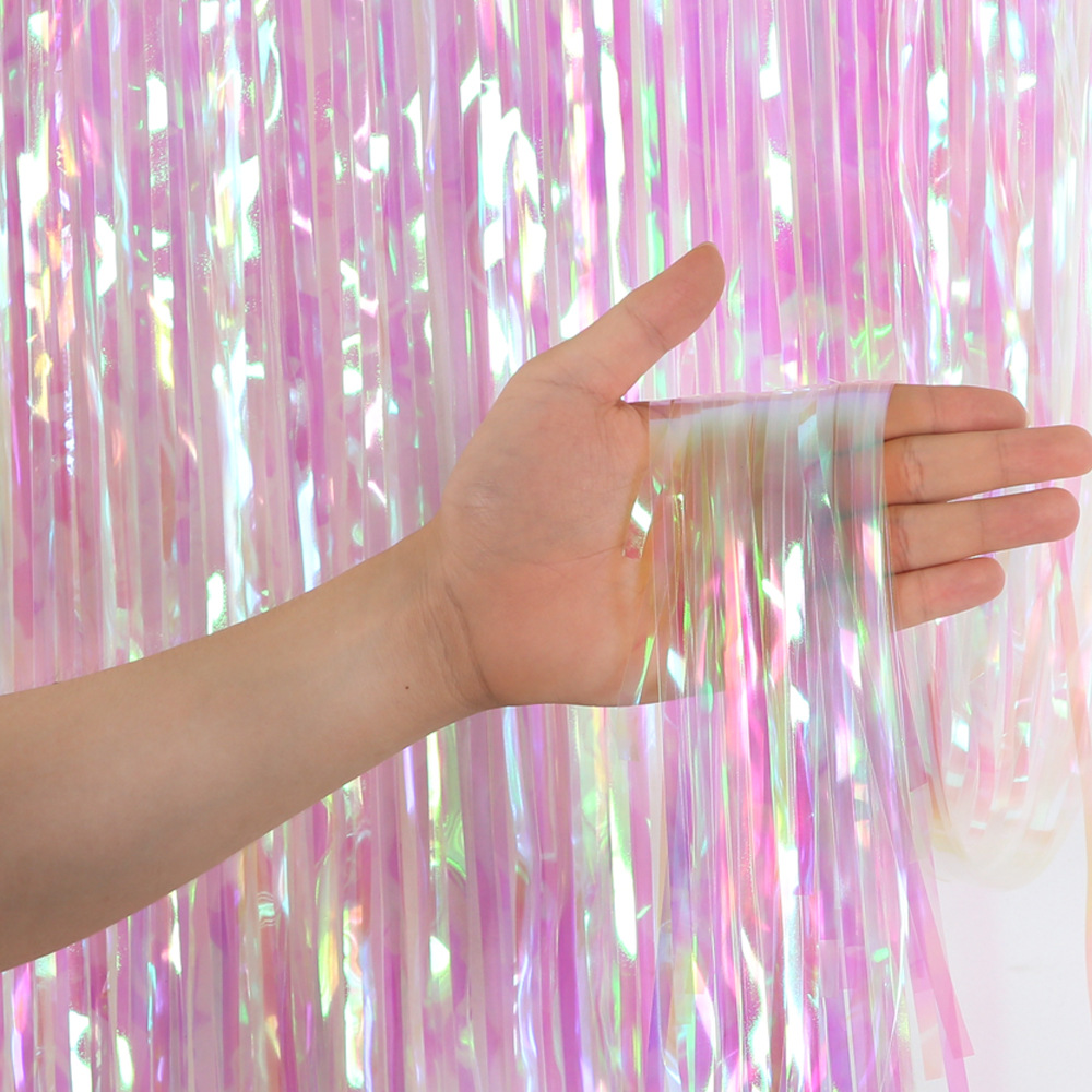 結婚式の装飾用の背景カーテン,2m,3m,式典用,フォイルカ - Tinsel Garland Decoration のレビューと価格