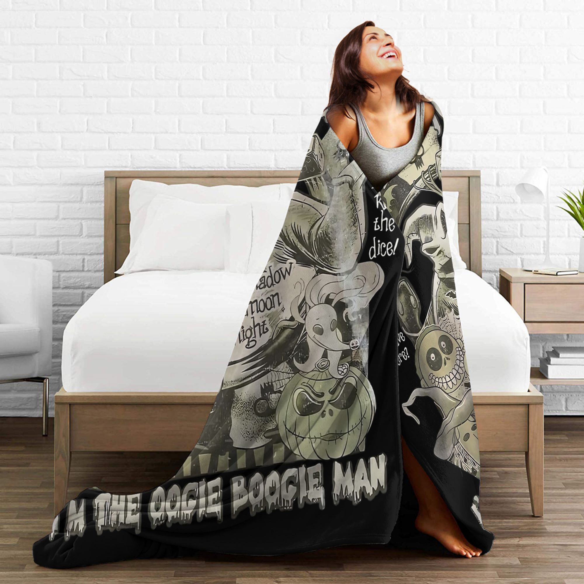 ナイトメア・ビフォア・クリスマス フランネルブランケット 面 - Christmas Throw Blanket のレビューと価格
