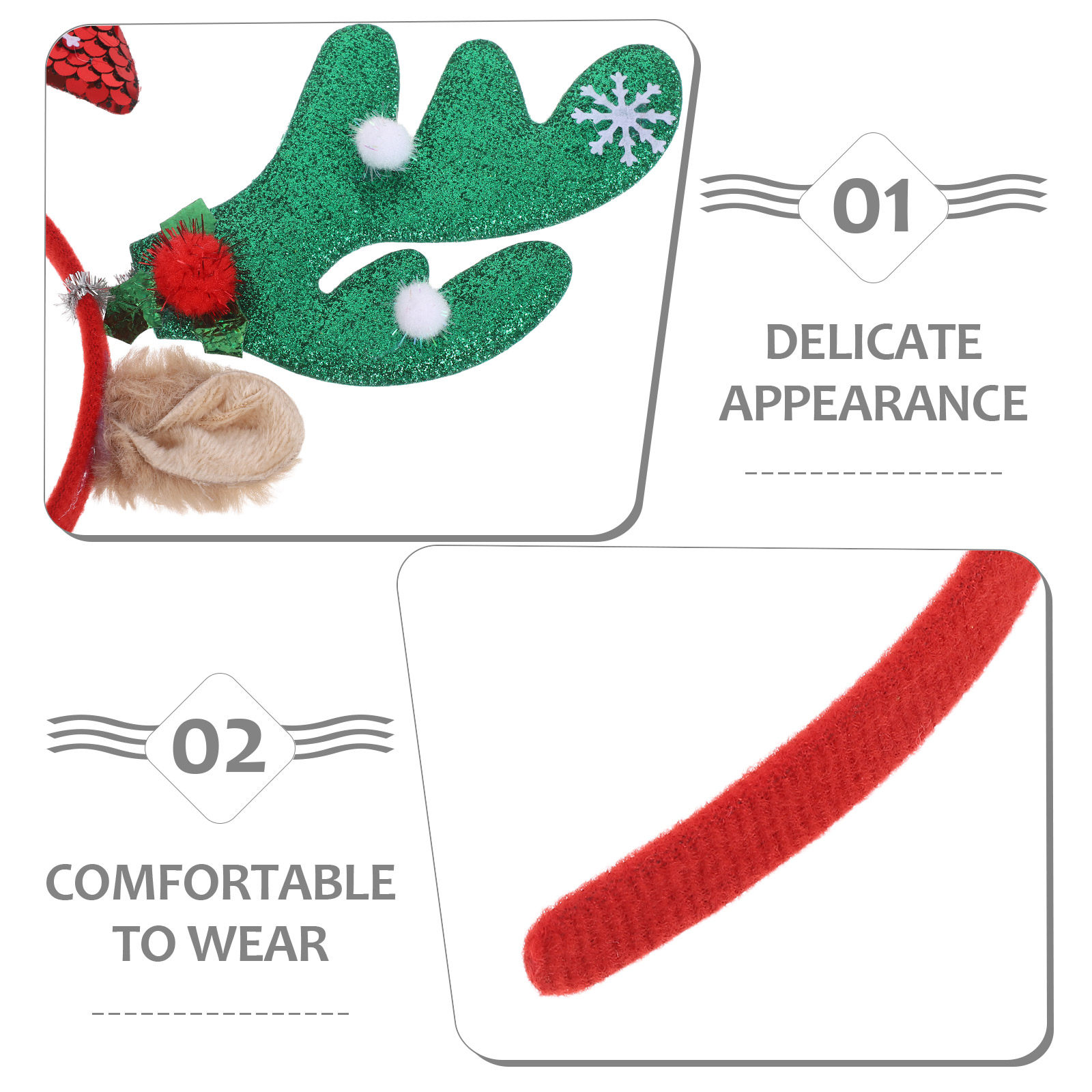 2 個のかわいいトナカイヘッドバンド鹿の角耳ヘッドバンド動物 - Reindeer Antlers Headband のレビューと価格