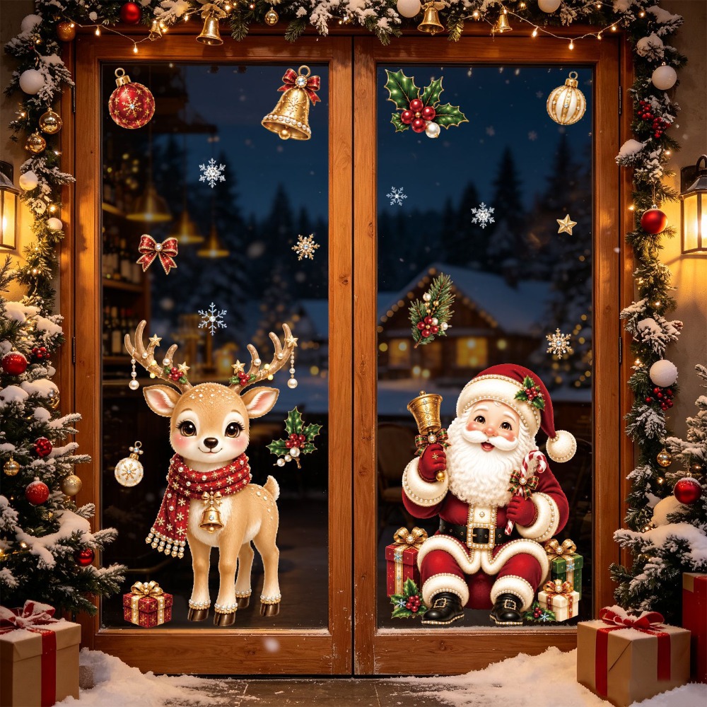 2027年クリスマス 新しいウィンドウステッカー かわいいサ - Snowflake Window Decal のレビューと価格