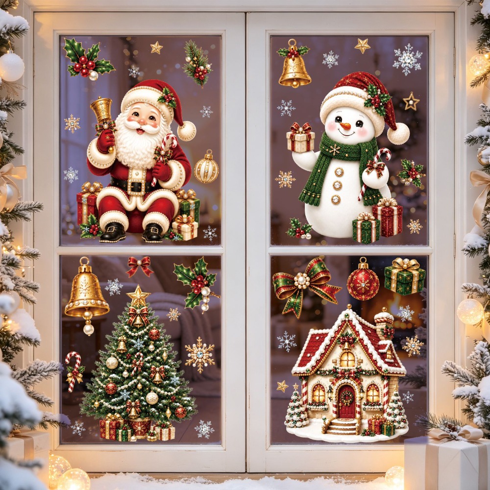 2027年クリスマス 新しいウィンドウステッカー かわいいサ - Snowflake Window Decal のレビューと価格