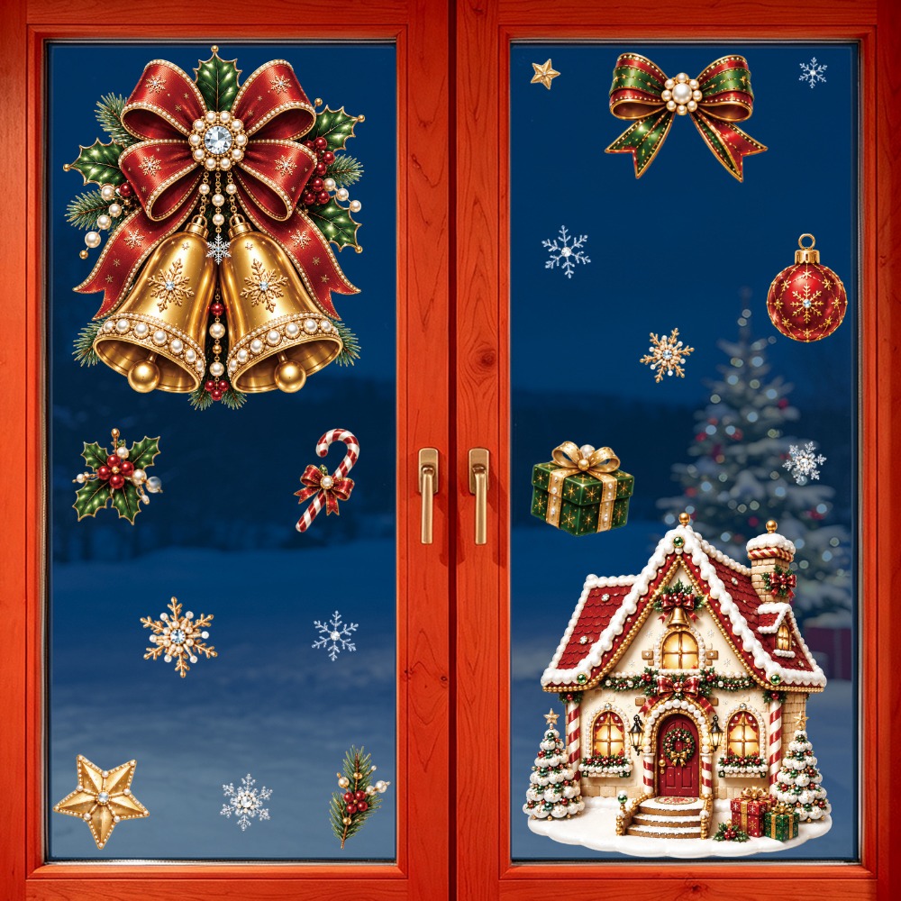 2027年クリスマス 新しいウィンドウステッカー かわいいサ - Snowflake Window Decal のレビューと価格