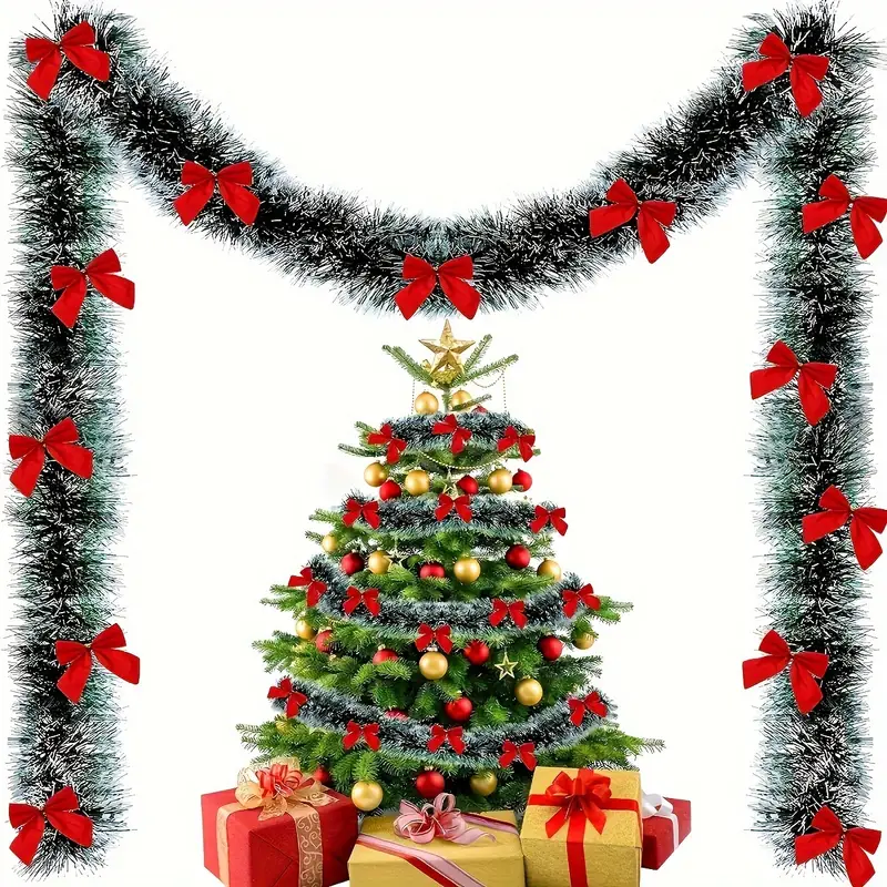緑の杖,花輪,パーティー,結婚式,家の装飾のためのクリスマス - Tinsel Garland Decoration のレビューと価格