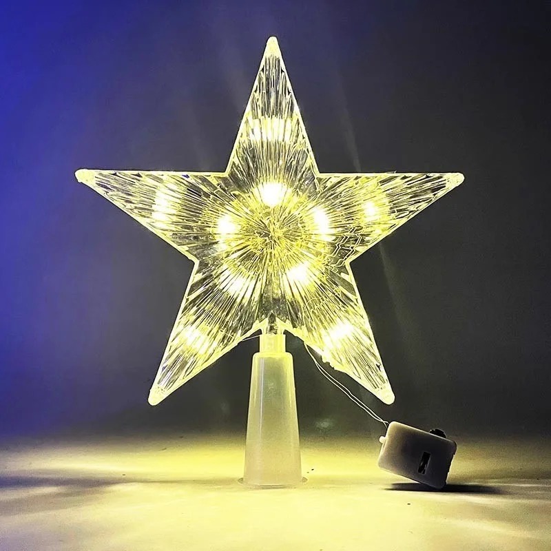 15cm クリスマスデコレーション 光るツリートッパー グリ - Star Tree Topper のレビューと価格
