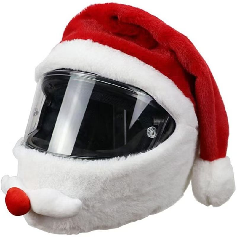 クリスマスサンタヘルメットカバー、ぬいぐるみバイクヘルメット - Santa Hat Plush のレビューと価格