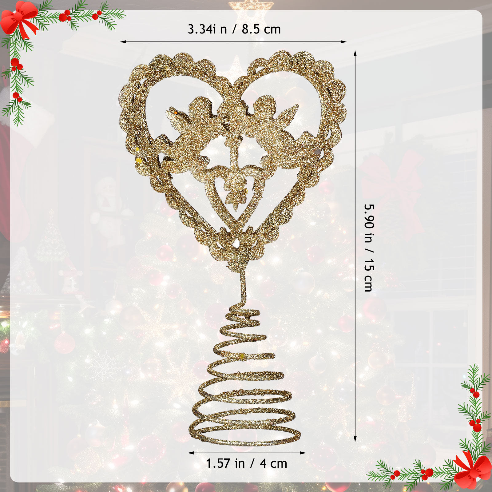 1 個クリスマスツリースタートッパーゴールデンメタル五芒星デ - Star Tree Topper のレビューと価格