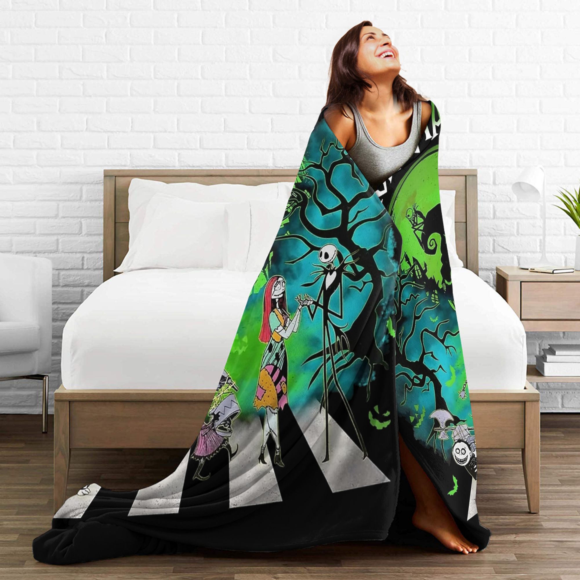 オーギー・ブギー・マン ナイトメア・ビフォア・クリスマス フ - Christmas Throw Blanket のレビューと価格