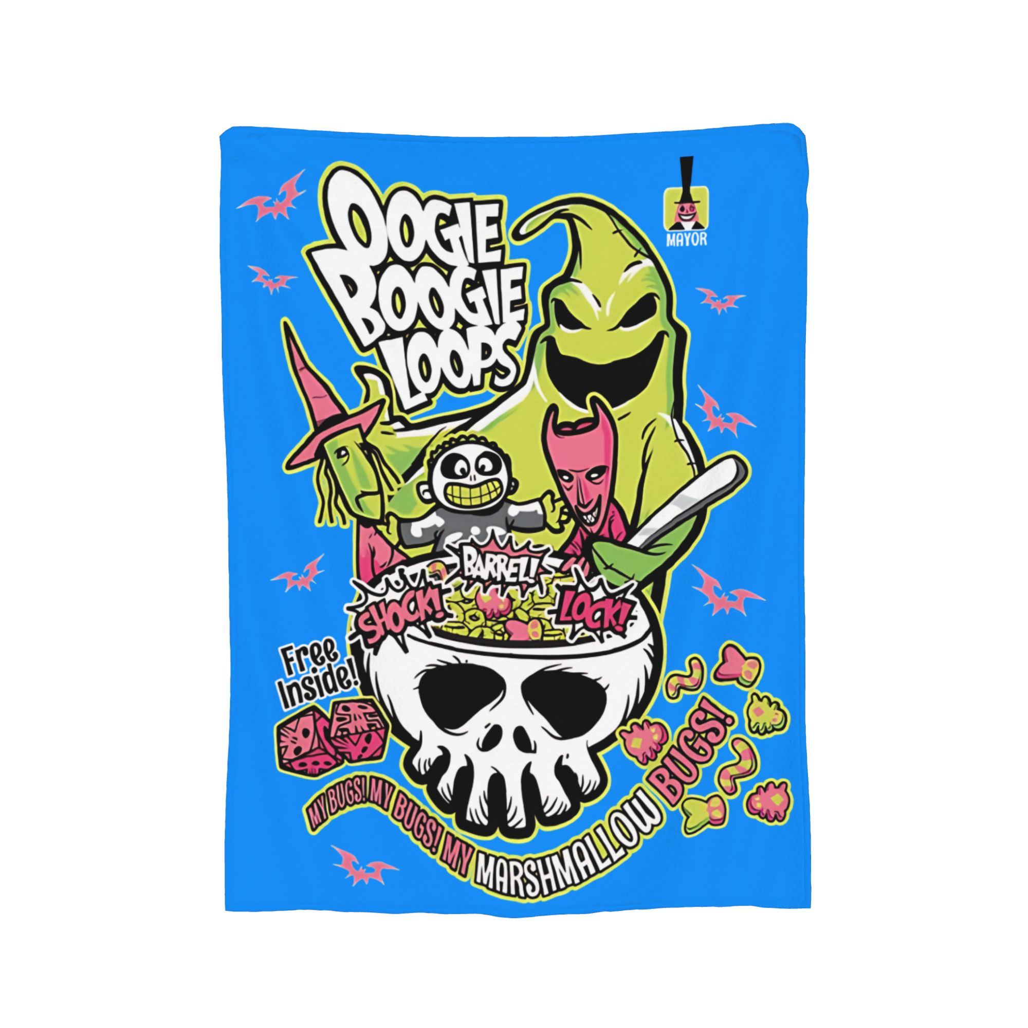 オーギー・ブギー・ループス ハロウィン ナイトメアー・ビフォ - Christmas Throw Blanket のレビューと価格