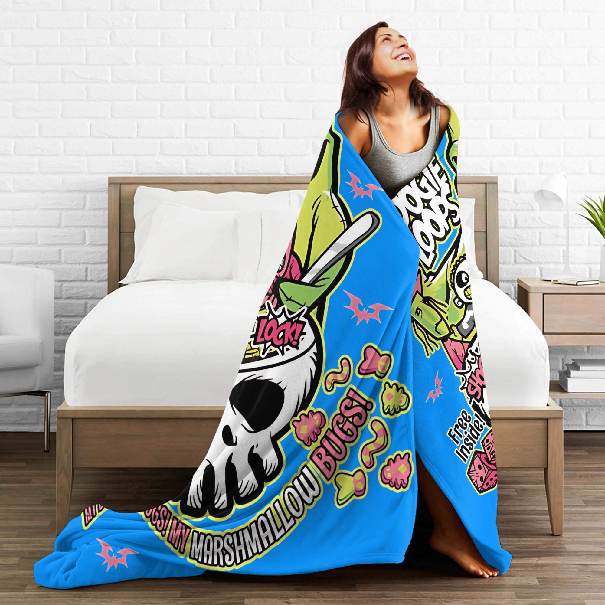 オーギー・ブギー・ループス ハロウィン ナイトメアー・ビフォ - Christmas Throw Blanket のレビューと価格